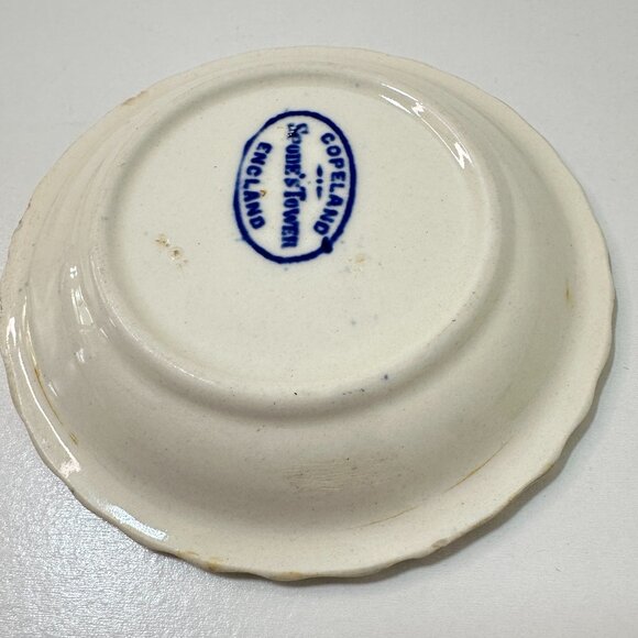 VTG Copeland Spode Tower Blue/White Butter Pat Mini Trinket Plate 3 -1/8"x 3/4" - Picture 7 of 7